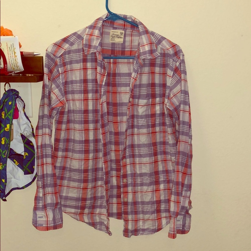 Purple and peach AEO flannel!